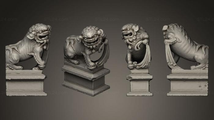 Figurines lions tigers sphinxes (Lion statue 007 M, STKL_0145) 3D models for cnc
